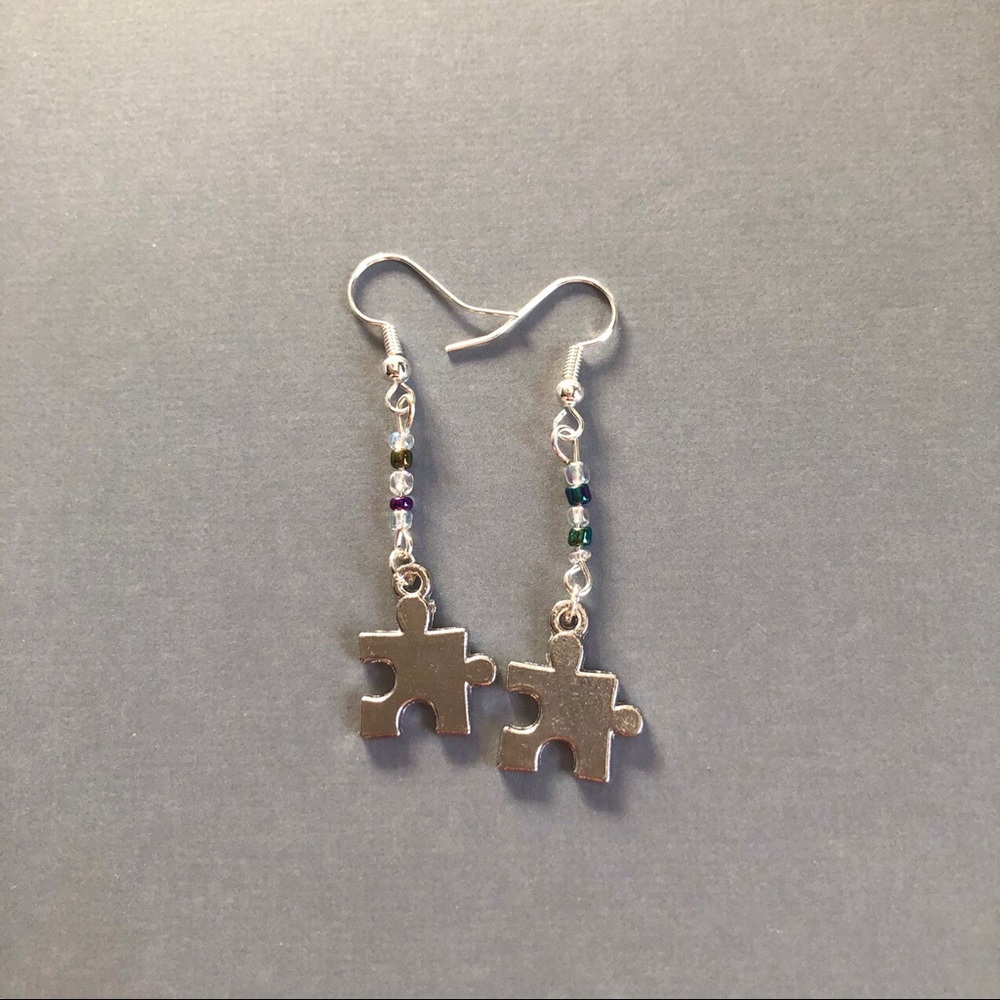 Puzzle piece earrings